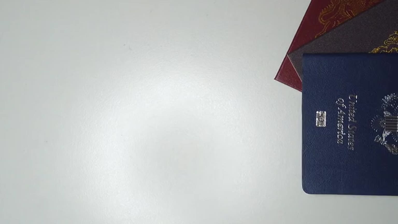 A passport being stamped