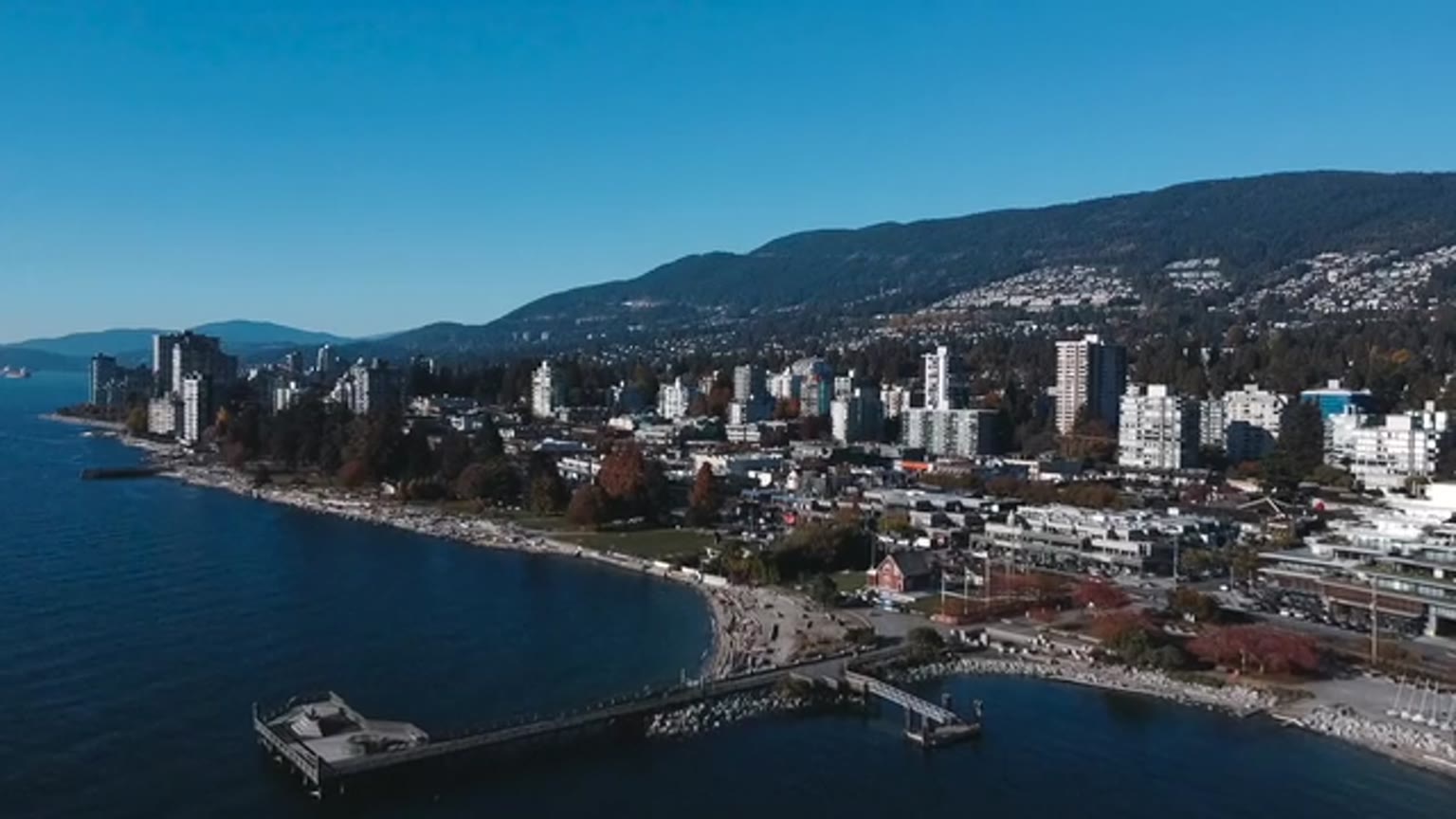 Vancouver waterfront with the Coast Mountains behind