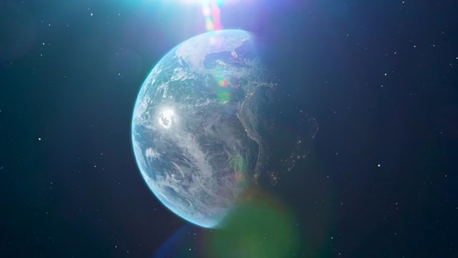 The Earth rotating in space