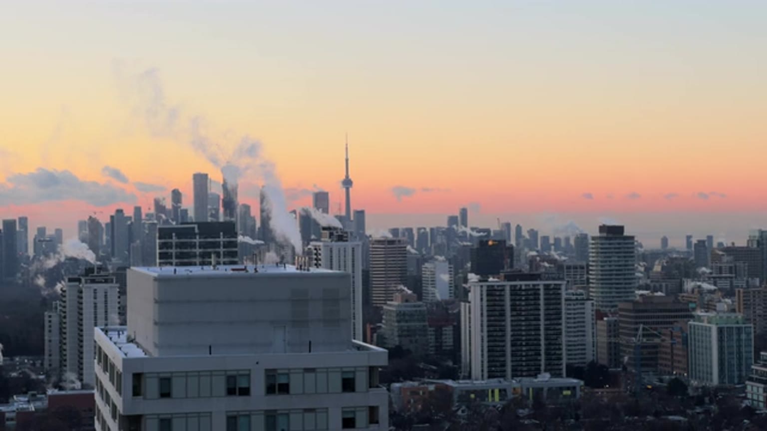Toronto skyline at sunset