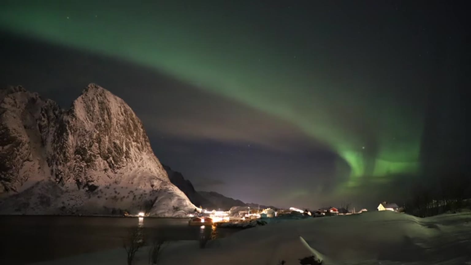 Yukon mountains beneath the northern lights
